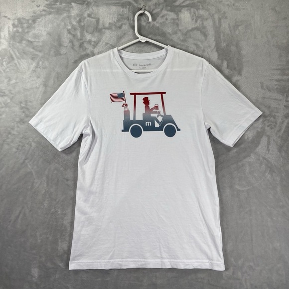 Travis Mathew Other - Travis Mathew T-Shirt mens Small Graphic Golf Cart USA July 4th 100% Pima Cotton